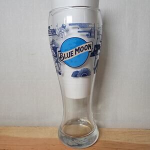 RARE Blue Moon Houston Texas Theme Tall Beer Glass - NWOT